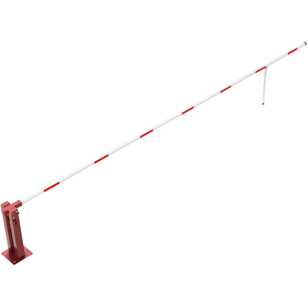 Manual barrier | with pneumatic spring | and hinged pole support | clear width: 7000 mm | with triangular lock and Euro profile cylinder lock at the main support